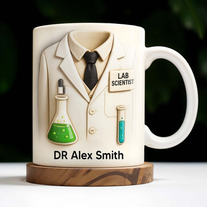 Lab Scientist, Lab Coat and Test Tubes - Personalized Custom Coffee Mug - DOC003_MG