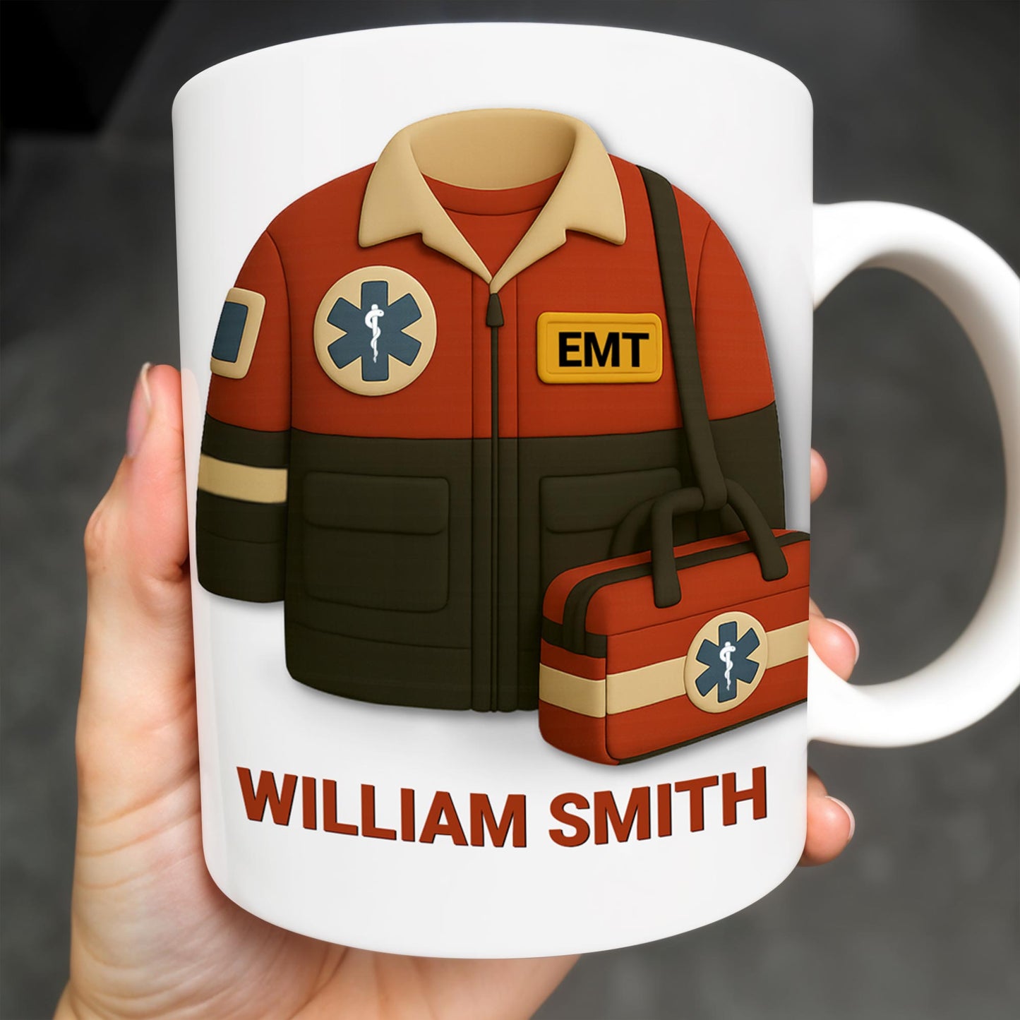 Show Your Appreciation For A Hero, EMT Uniform And Medical Bag - Personalized Custom Coffee Mug - DOC006_MG