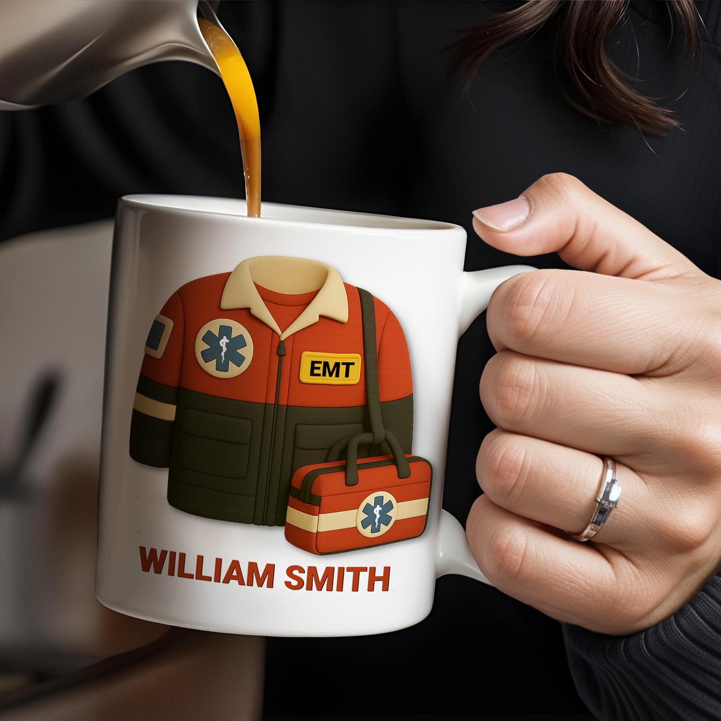 Show Your Appreciation For A Hero, EMT Uniform And Medical Bag - Personalized Custom Coffee Mug - DOC006_MG