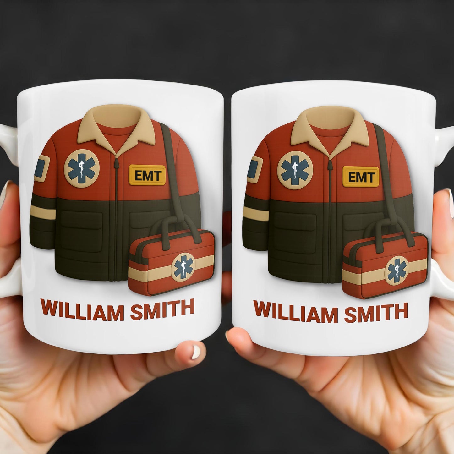 Show Your Appreciation For A Hero, EMT Uniform And Medical Bag - Personalized Custom Coffee Mug - DOC006_MG