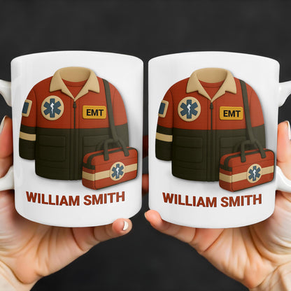 Show Your Appreciation For A Hero, EMT Uniform And Medical Bag - Personalized Custom Coffee Mug - DOC006_MG