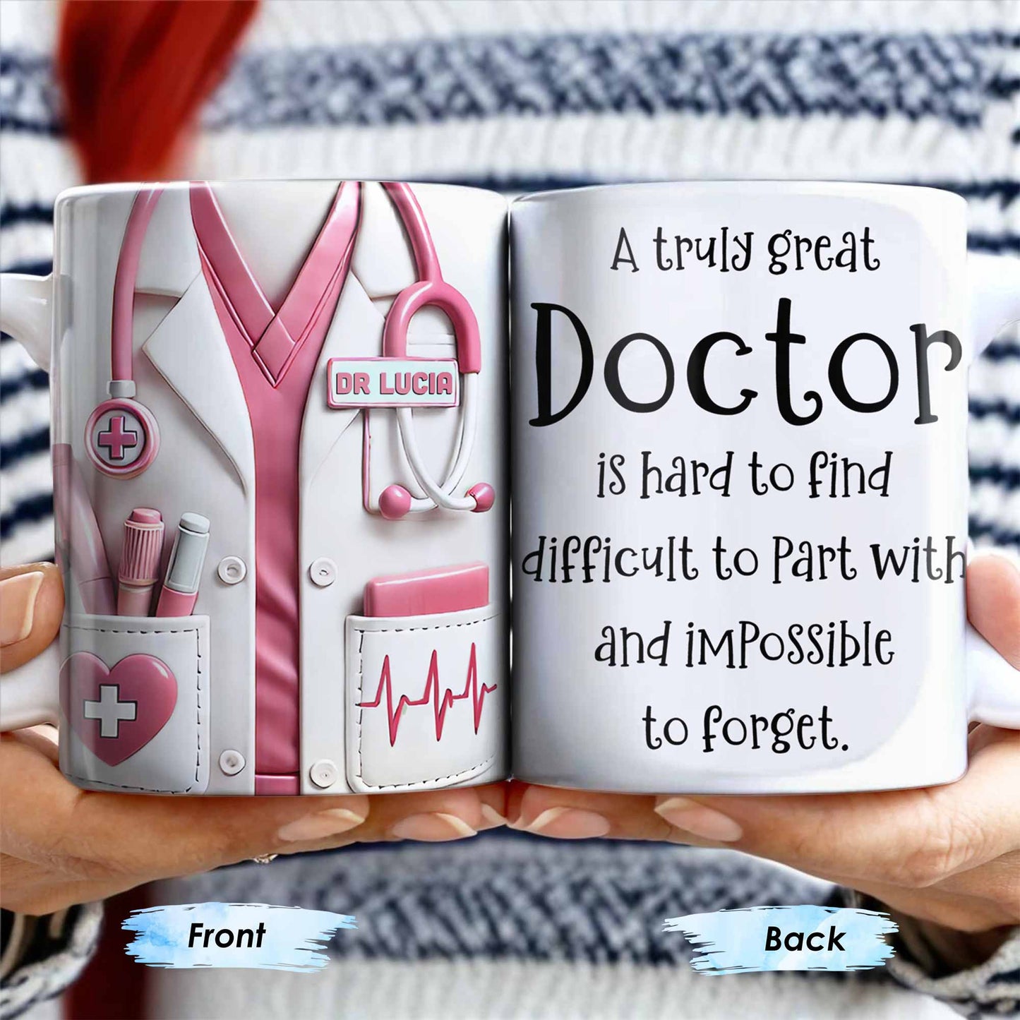 A Truly Great Doctor Is Hard To Find, Medical Uniform and Stethoscope - Personalized Custom Coffee Mug - DOC011_MG