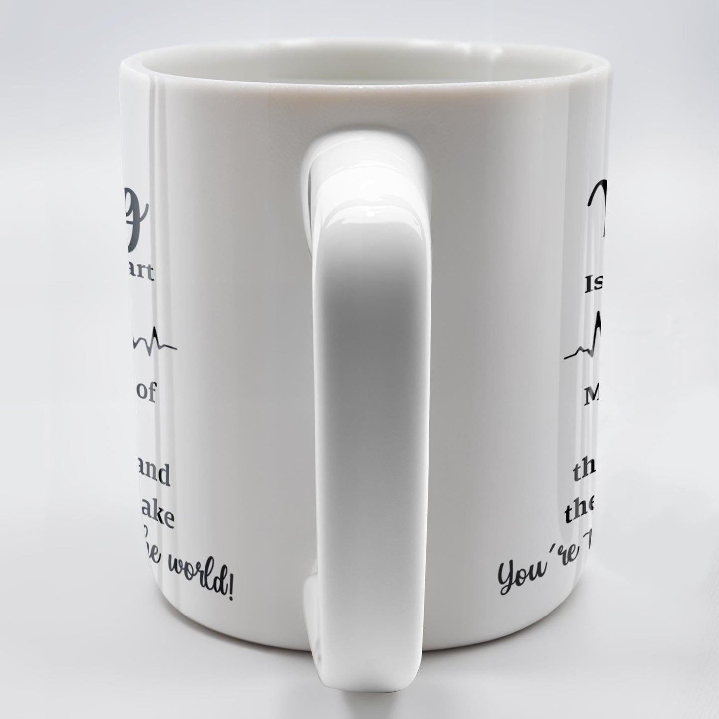 Nursing Is A Work Of Heart, Nurse Cap And Heart Rate Line - Personalized Custom Coffee Mug - DOC033_MG