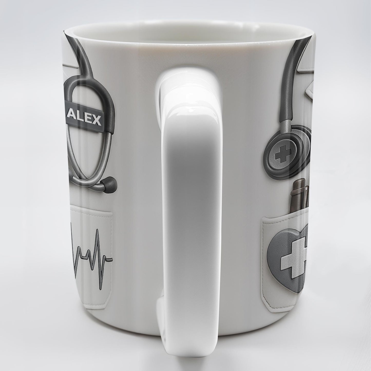Celebrate The Dedication And Care Of Medical Professionals, Stethoscope And Doctor's Coat - Personalized Custom Coffee Mug - DOC034_MG
