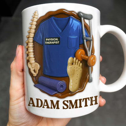 Physical Therapist, Tools, and Medical Uniform - Personalized Custom Coffee Mug - DOC037_MG
