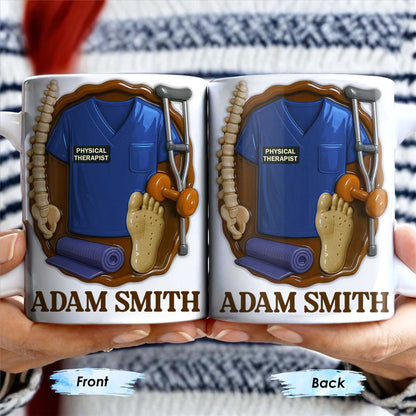Physical Therapist, Tools, and Medical Uniform - Personalized Custom Coffee Mug - DOC037_MG