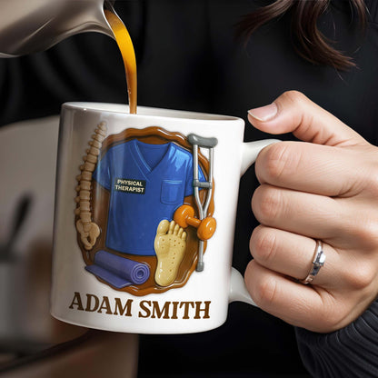 Physical Therapist, Tools, and Medical Uniform - Personalized Custom Coffee Mug - DOC037_MG