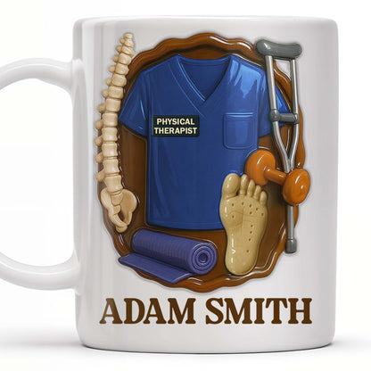 Physical Therapist, Tools, and Medical Uniform - Personalized Custom Coffee Mug - DOC037_MG