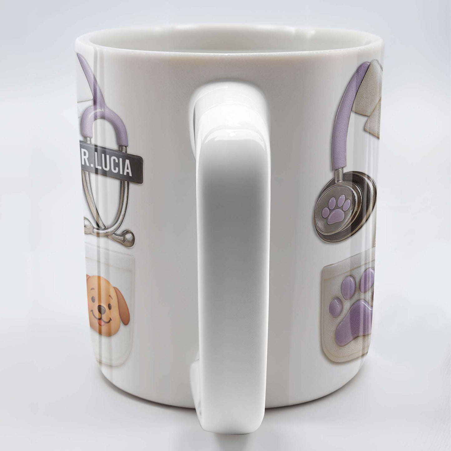 Custom Medical Professional Design With Stethoscope And Dog - Personalized Custom Coffee Mug - DOC040_MG