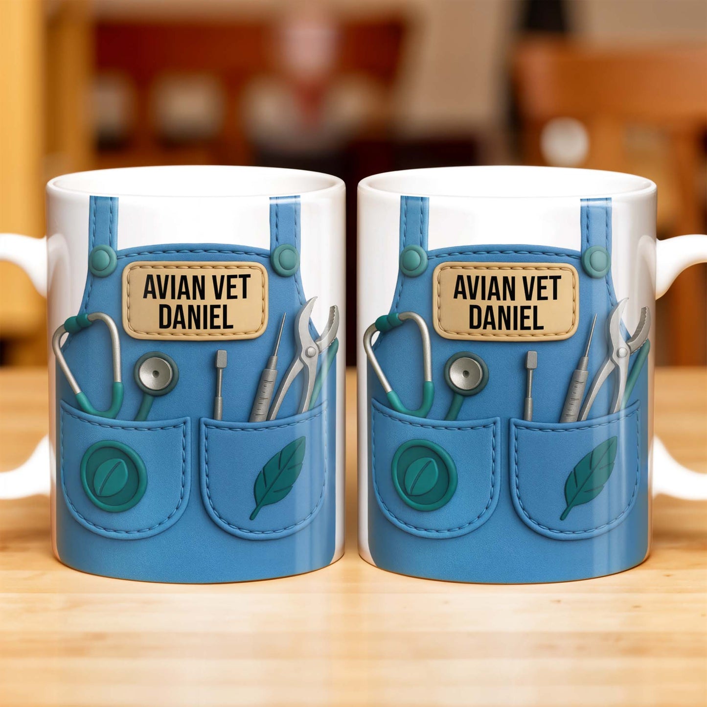 Avian Vet Customizable Mug With Medical Instruments - Personalized Custom Coffee Mug - DOC049_MG