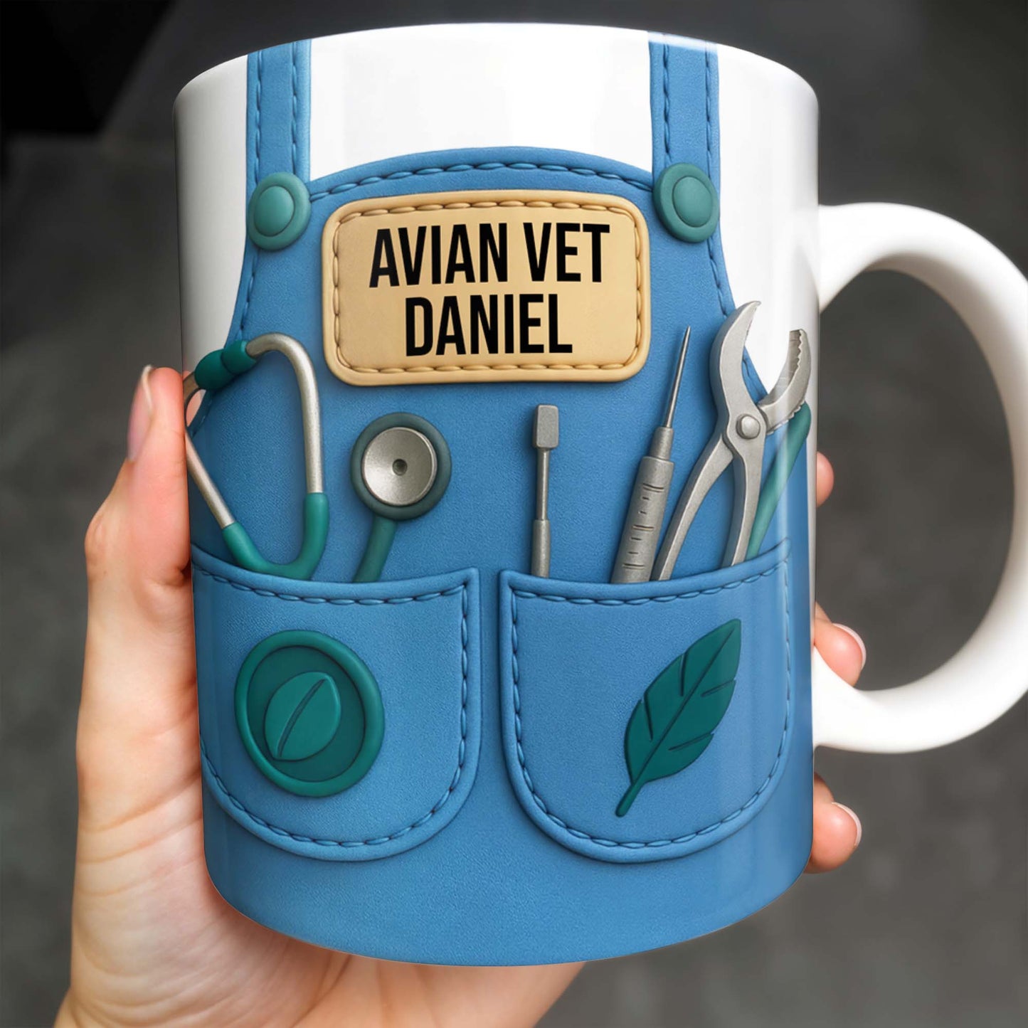 Avian Vet Customizable Mug With Medical Instruments - Personalized Custom Coffee Mug - DOC049_MG