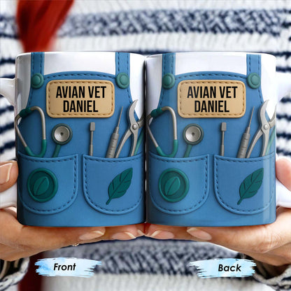 Avian Vet Customizable Mug With Medical Instruments - Personalized Custom Coffee Mug - DOC049_MG