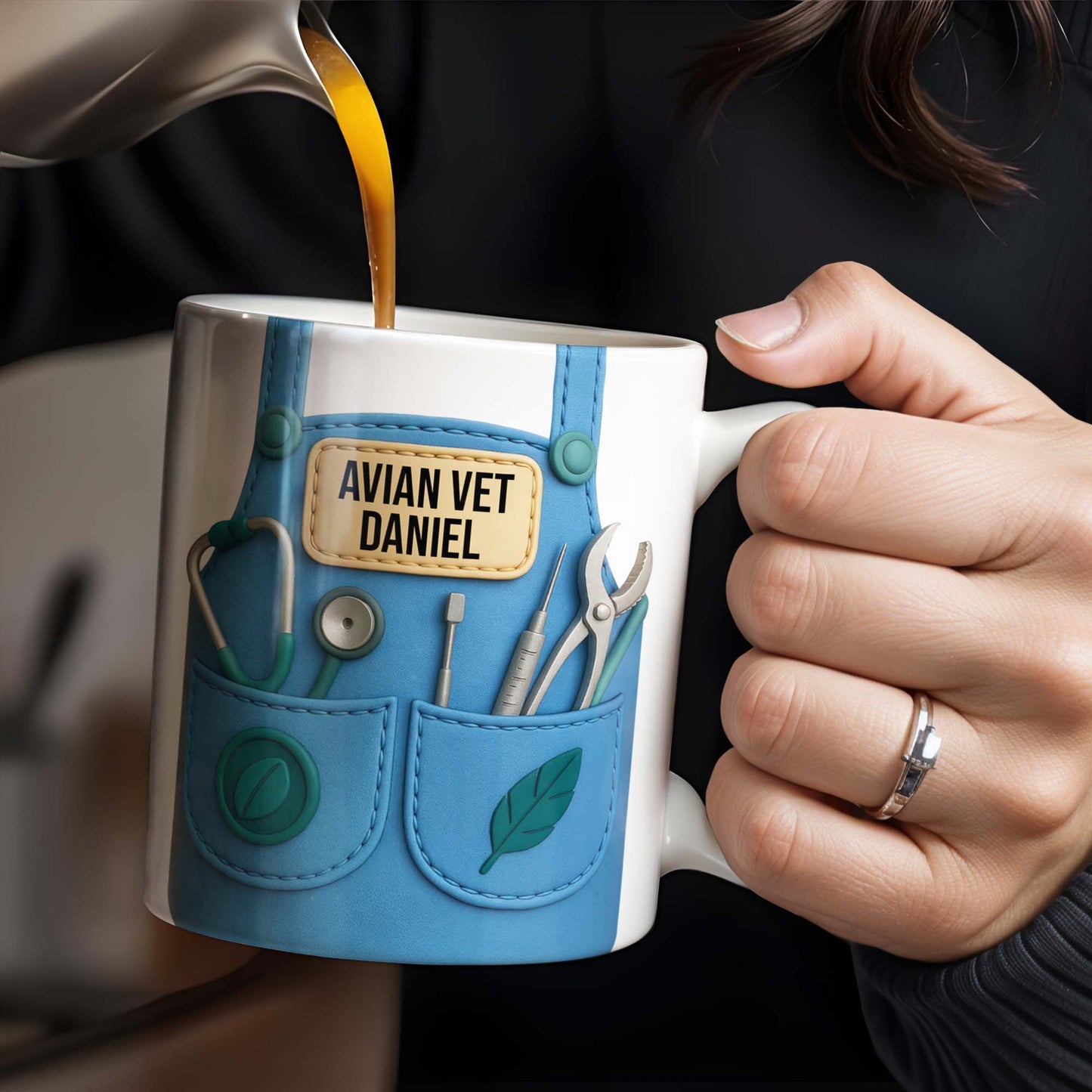 Avian Vet Customizable Mug With Medical Instruments - Personalized Custom Coffee Mug - DOC049_MG