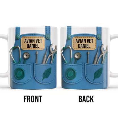 Avian Vet Customizable Mug With Medical Instruments - Personalized Custom Coffee Mug - DOC049_MG