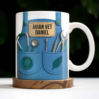 Avian Vet Customizable Mug With Medical Instruments - Personalized Custom Coffee Mug - DOC049_MG