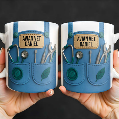 Avian Vet Customizable Mug With Medical Instruments - Personalized Custom Coffee Mug - DOC049_MG