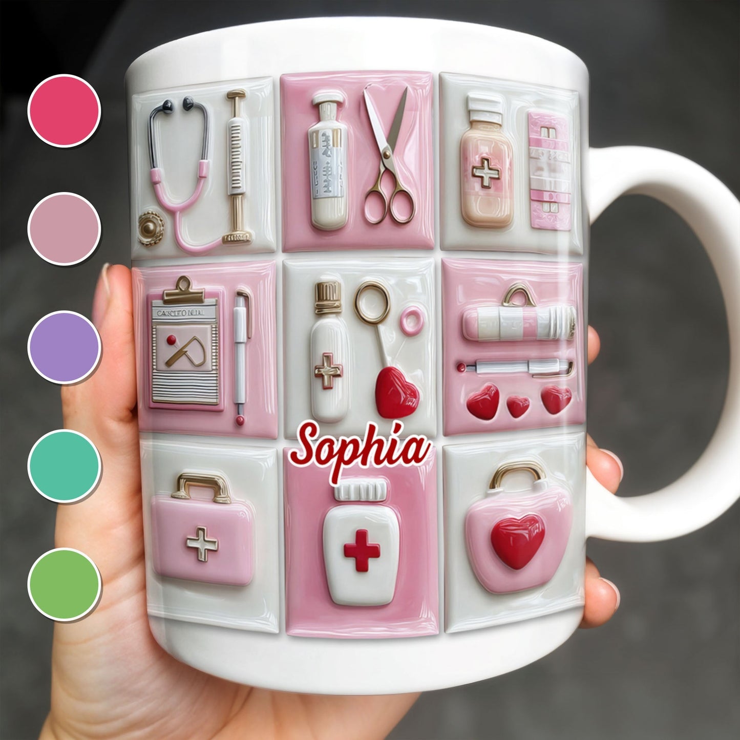 Celebrate Your Medical Journey with Essential Medical Icons - Personalized Custom Coffee Mug - DOC062_MG