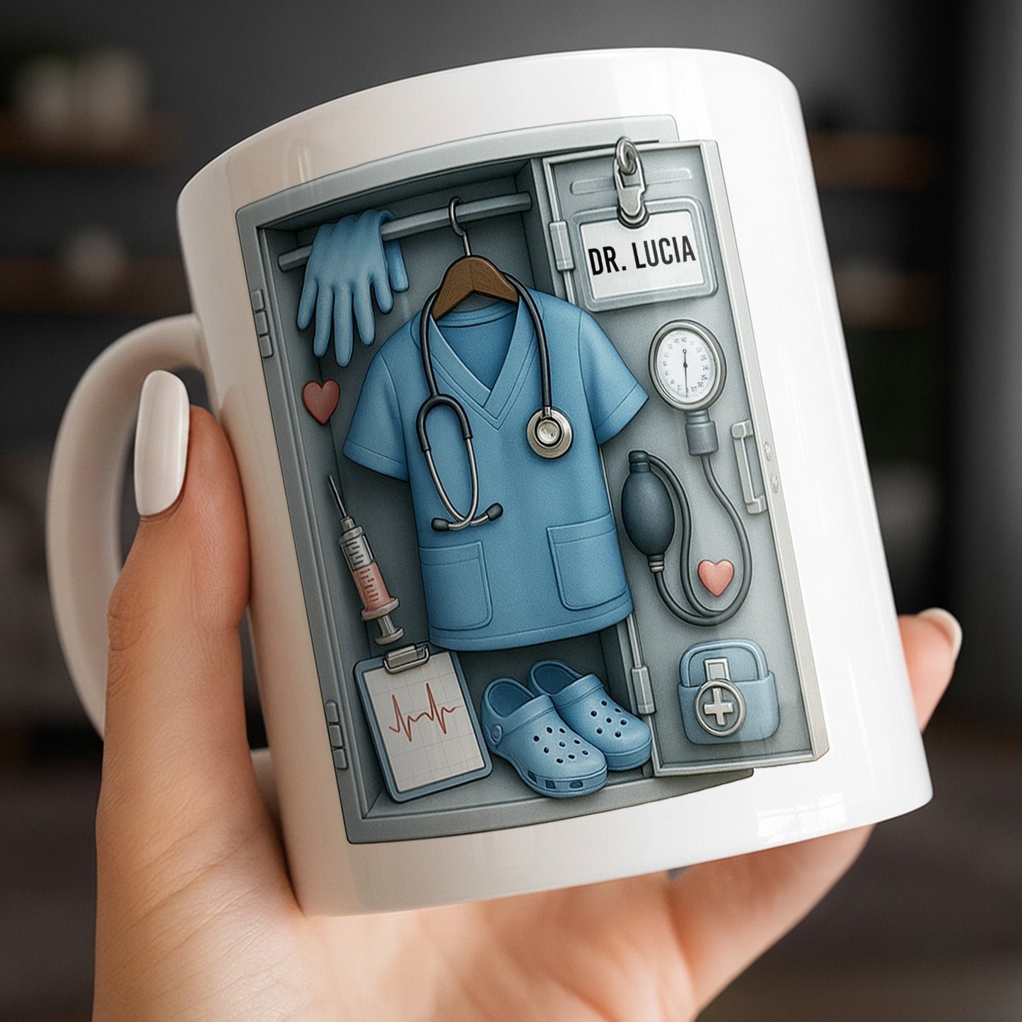 Personalized Medical Professional Essentials Design - Personalized Custom Coffee Mug - DOC068_MG
