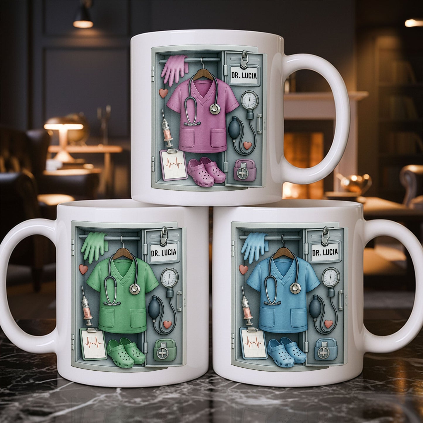Personalized Medical Professional Essentials Design - Personalized Custom Coffee Mug - DOC068_MG