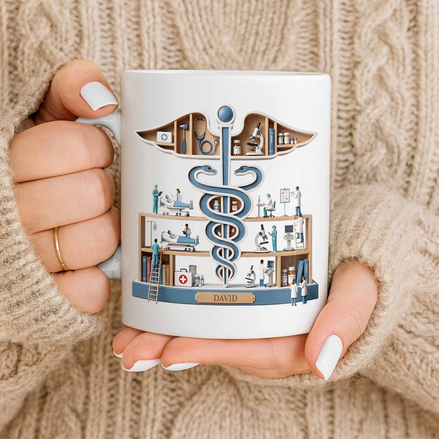 A Thoughtful Gift Celebrating Medical Dedication - Personalized Custom Coffee Mug - DOC070_MG