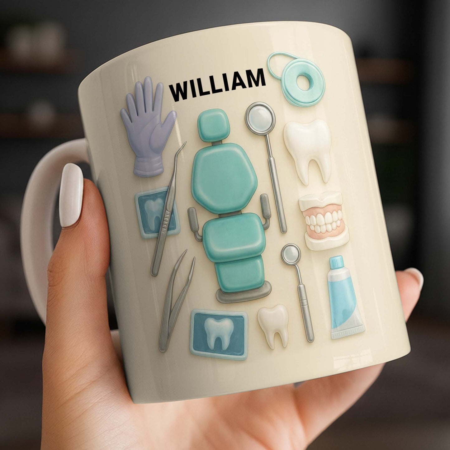 Customizable Name Dental Essentials Mug - Personalized Custom Coffee Mug - DOC072_MG