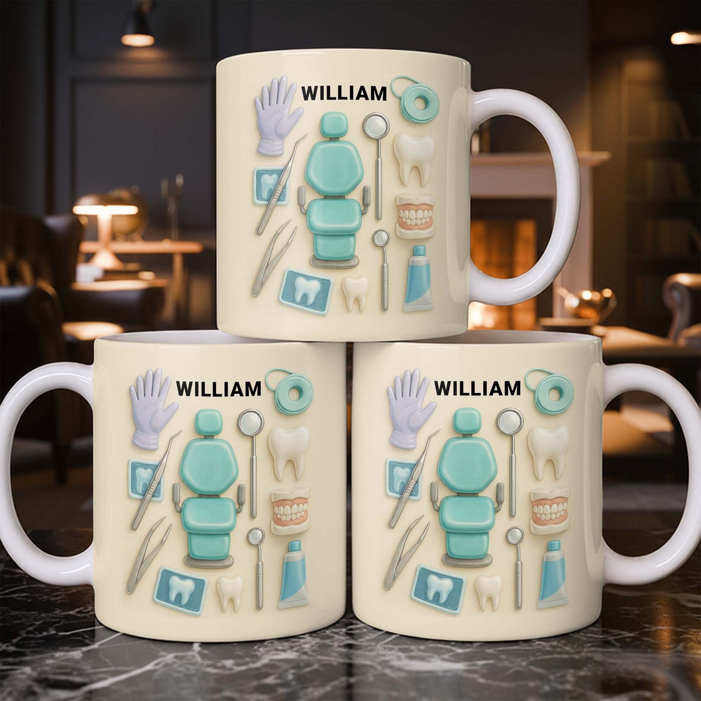 Customizable Name Dental Essentials Mug - Personalized Custom Coffee Mug - DOC072_MG