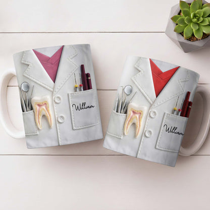 Celebrate Your Favorite Dentist With A Custom Lab Coat Design - Personalized Custom Coffee Mug - DOC073_MG