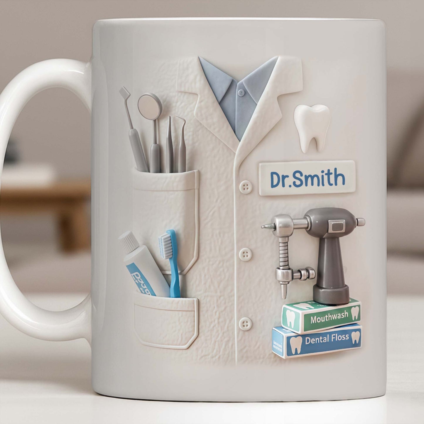 Celebrate A Beautiful Smile Every Day With Our Custom Dentist Mug - Personalized Custom Coffee Mug - DOC075_MG