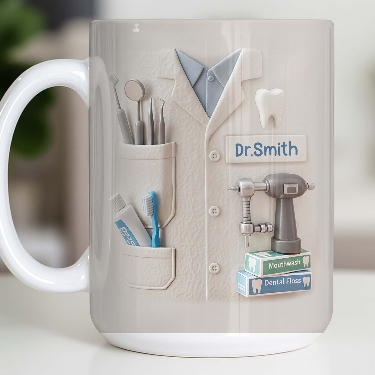 Celebrate A Beautiful Smile Every Day With Our Custom Dentist Mug - Personalized Custom Coffee Mug - DOC075_MG
