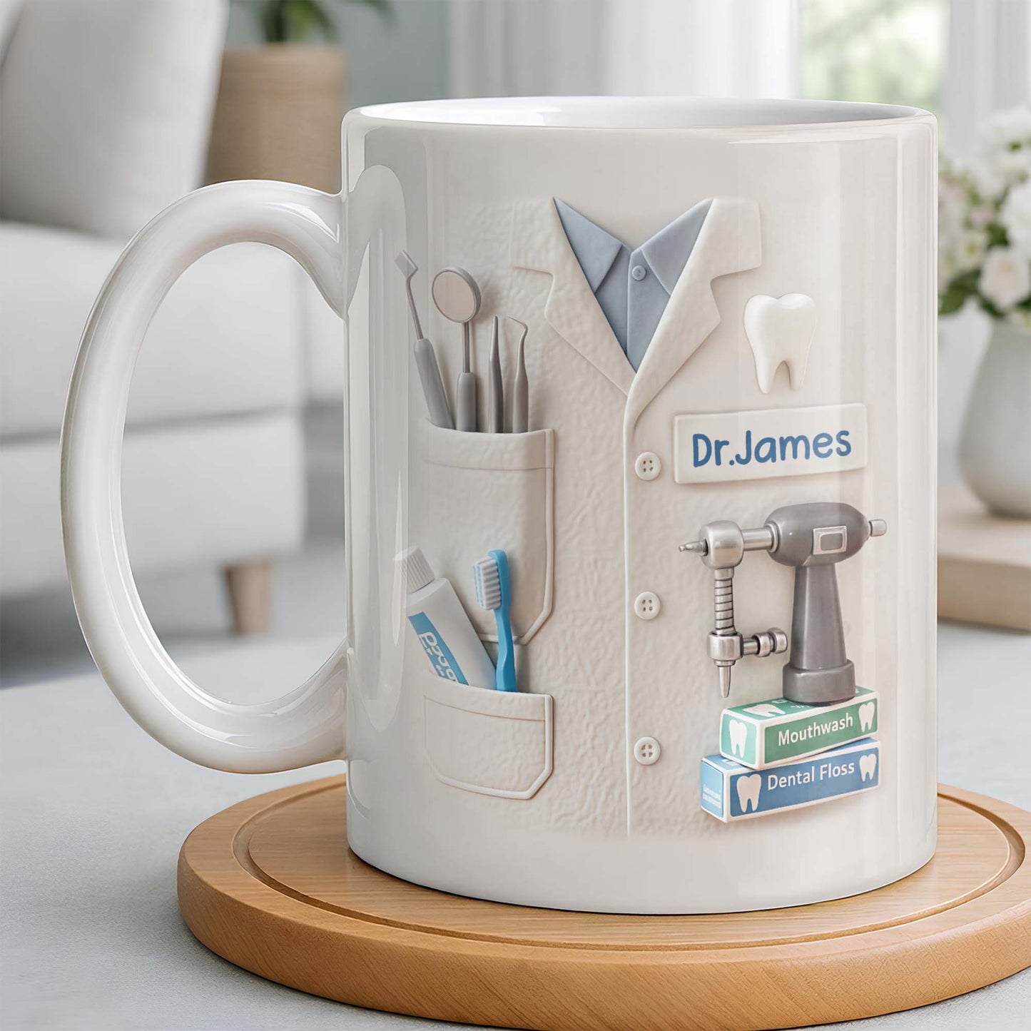 Celebrate A Beautiful Smile Every Day With Our Custom Dentist Mug - Personalized Custom Coffee Mug - DOC075_MG