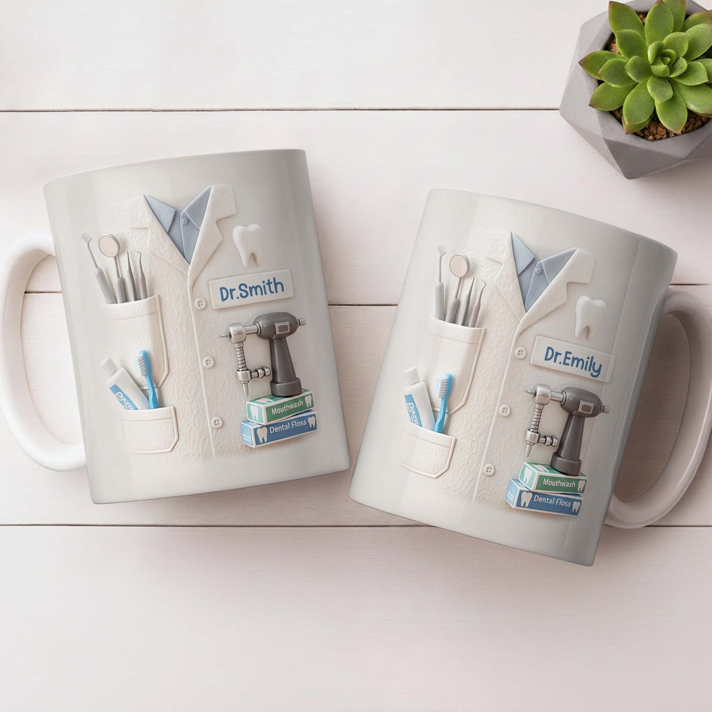 Celebrate A Beautiful Smile Every Day With Our Custom Dentist Mug - Personalized Custom Coffee Mug - DOC075_MG