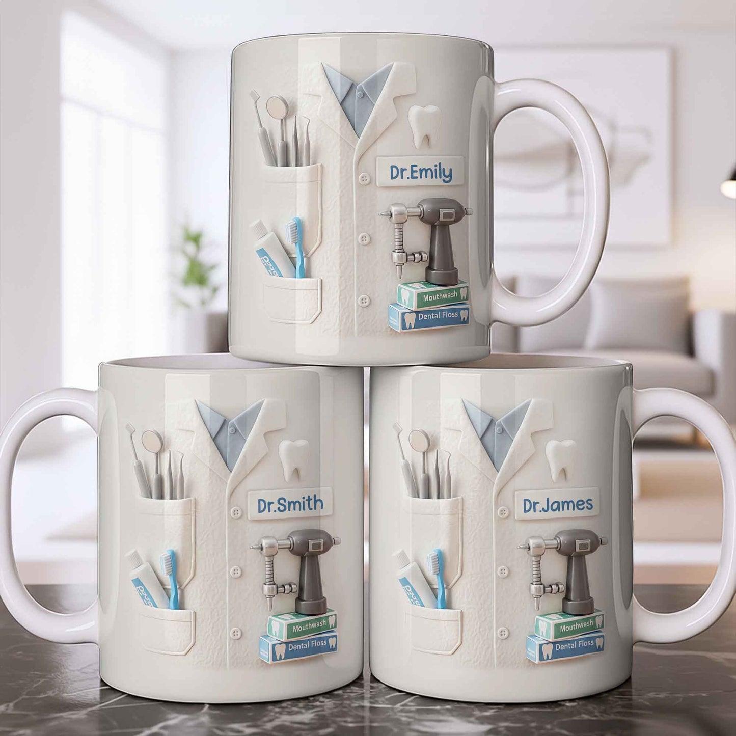 Celebrate A Beautiful Smile Every Day With Our Custom Dentist Mug - Personalized Custom Coffee Mug - DOC075_MG