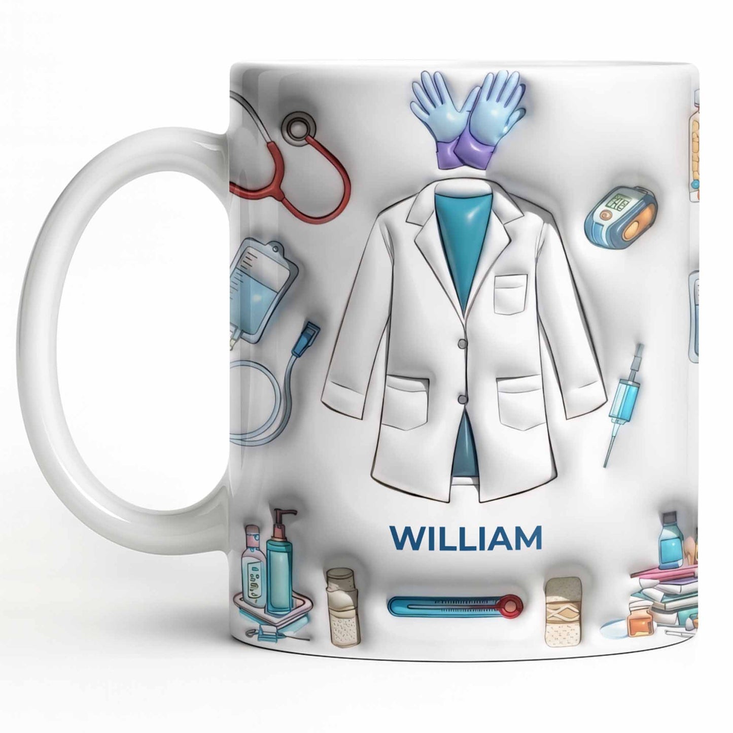 Custom Medical Professional Mug With Stethoscope And Equipment - Personalized Custom Coffee Mug - DOC076_MG
