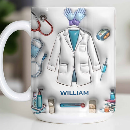 Custom Medical Professional Mug With Stethoscope And Equipment - Personalized Custom Coffee Mug - DOC076_MG
