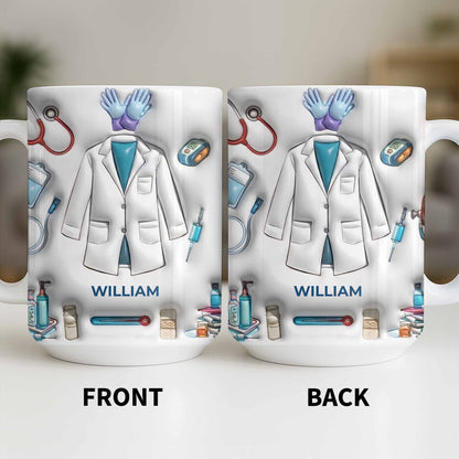 Custom Medical Professional Mug With Stethoscope And Equipment - Personalized Custom Coffee Mug - DOC076_MG