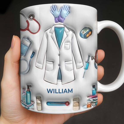 Custom Medical Professional Mug With Stethoscope And Equipment - Personalized Custom Coffee Mug - DOC076_MG