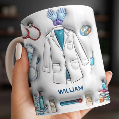 Custom Medical Professional Mug With Stethoscope And Equipment - Personalized Custom Coffee Mug - DOC076_MG