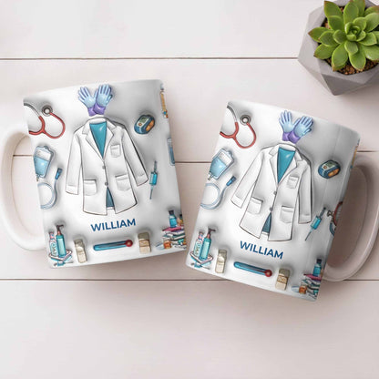 Custom Medical Professional Mug With Stethoscope And Equipment - Personalized Custom Coffee Mug - DOC076_MG