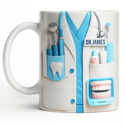 Customize With Name and Title, Dental Tools Design - Personalized Custom Coffee Mug - DOC080_MG
