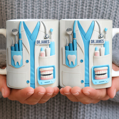 Customize With Name and Title, Dental Tools Design - Personalized Custom Coffee Mug - DOC080_MG