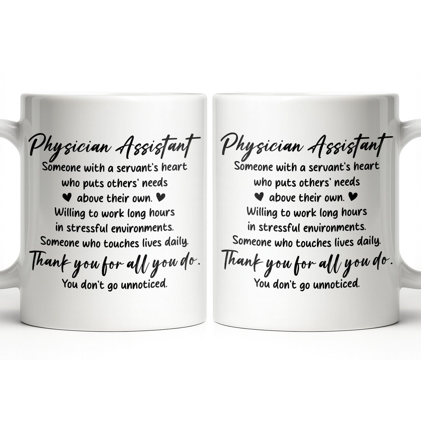Physician Assistant Thank You For All You Do - Personalized Custom Coffee Mug - DOC082_MG