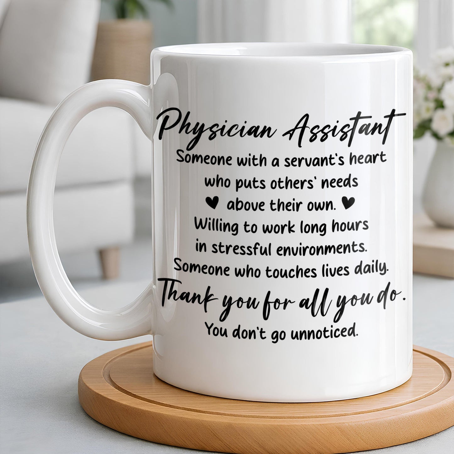 Physician Assistant Thank You For All You Do - Personalized Custom Coffee Mug - DOC082_MG