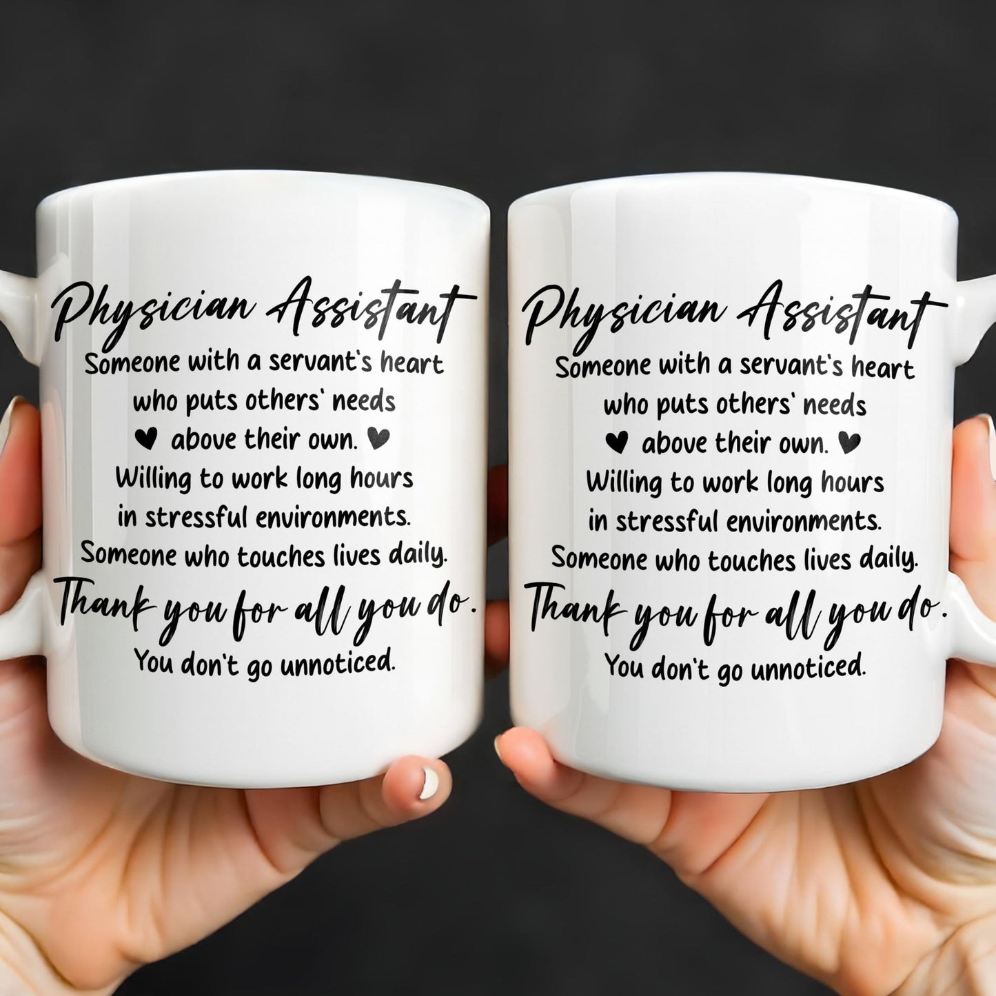Physician Assistant Thank You For All You Do - Personalized Custom Coffee Mug - DOC082_MG