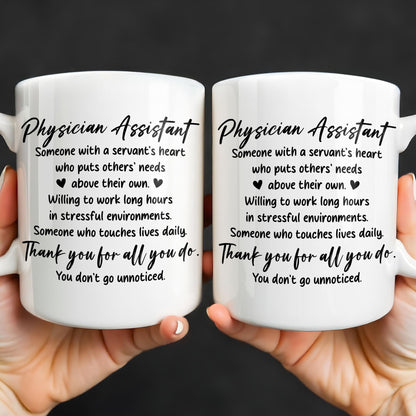 Physician Assistant Thank You For All You Do - Personalized Custom Coffee Mug - DOC082_MG