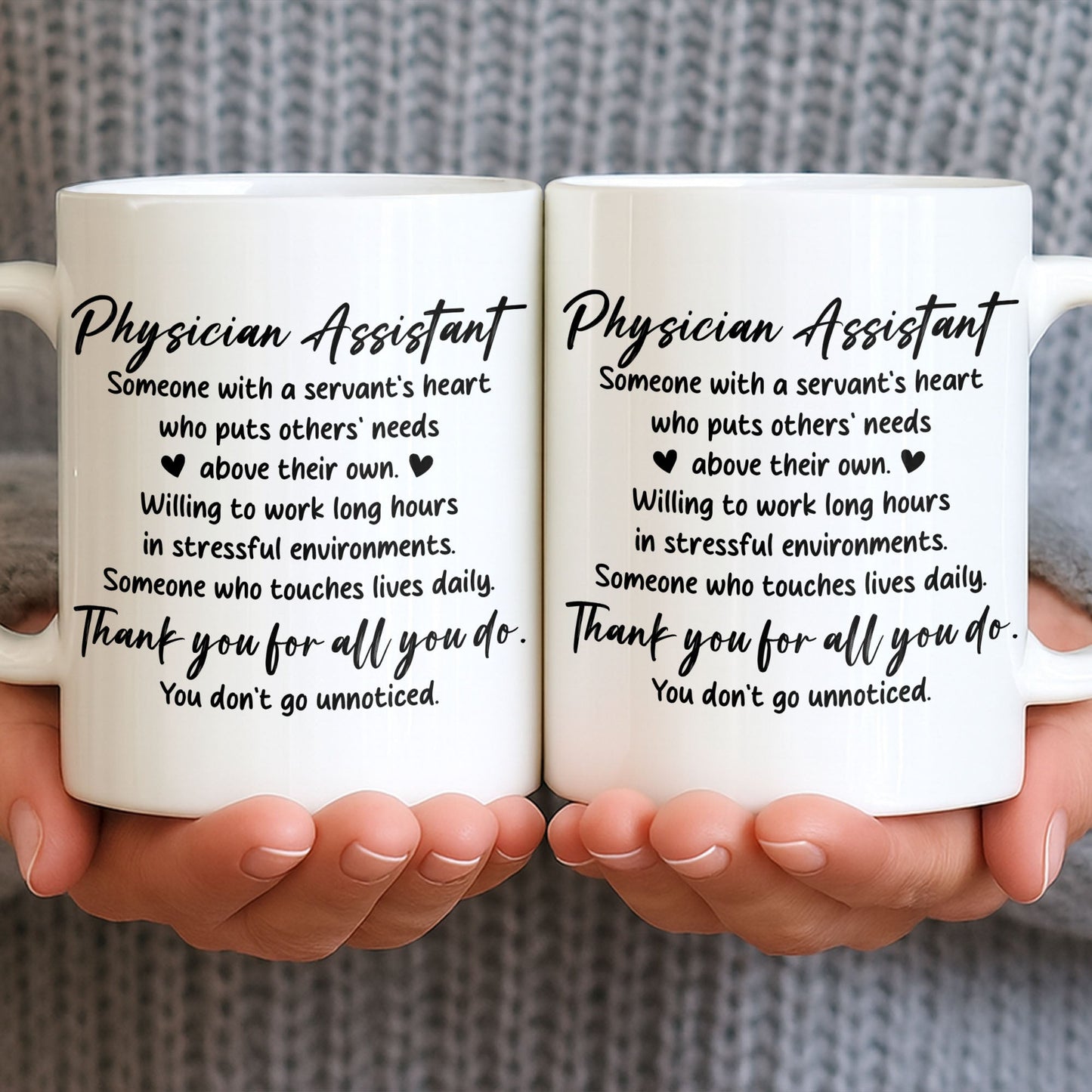 Physician Assistant Thank You For All You Do - Personalized Custom Coffee Mug - DOC082_MG