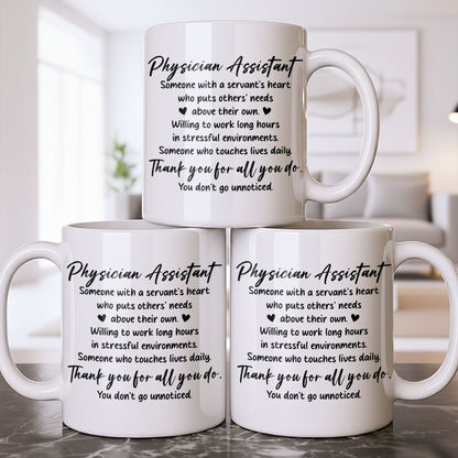 Physician Assistant Thank You For All You Do - Personalized Custom Coffee Mug - DOC082_MG