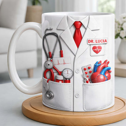Celebrate Dedication And Care With Custom Doctor Themed Mug - Personalized Custom Coffee Mug - DOC084_MG