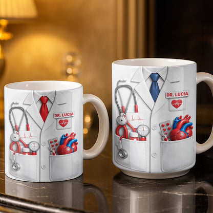 Celebrate Dedication And Care With Custom Doctor Themed Mug - Personalized Custom Coffee Mug - DOC084_MG