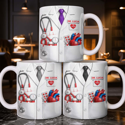 Celebrate Dedication And Care With Custom Doctor Themed Mug - Personalized Custom Coffee Mug - DOC084_MG