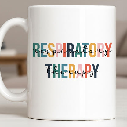 Respiratory Therapy Multicolored Text Design - Personalized Custom Coffee Mug - DOC086_MG